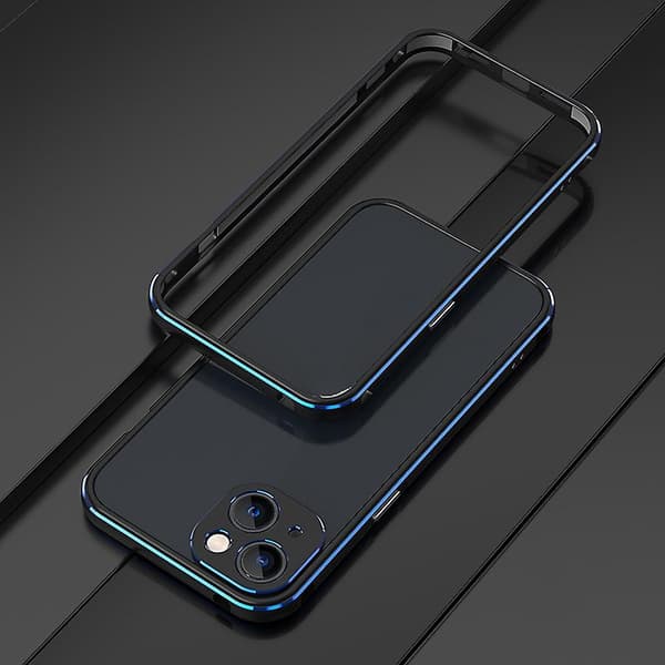 [LCS] Linsskydd + metallramsfodral för iPhone 13 Black Blue