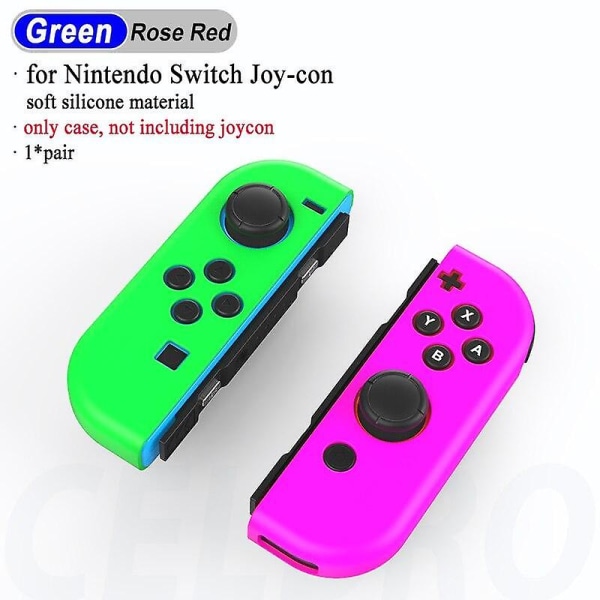 1 par case för nintendo switch joycon joy con controller hölje cover för nintendoswitch joystick skyddsbyte Green rose red