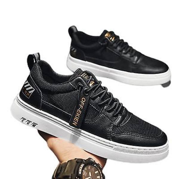 Herre Åndbare Tynde Sneakers Allround Casual Trendy Sko K266 black increased 40