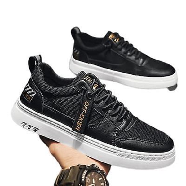 Tunna sneakers som andas för män Matchande casual trendiga skor K266 black increased 44