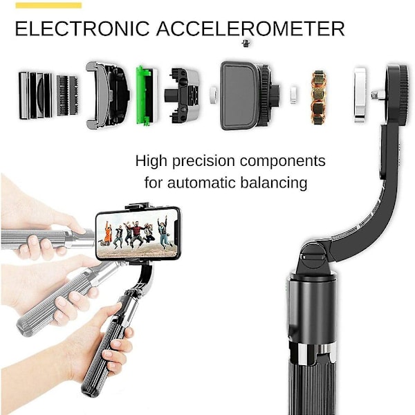 Handhållen Gimbal Stabilisator Mobiltelefon Selfie Stick Hållare Justerbart Ställ För Iphone Xiaomi Redmi Huawei Samsung Android L08 White