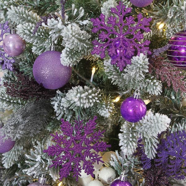 Plast Jule Glitter Snøfnugg Ornamenter Juletre Dekorasjon