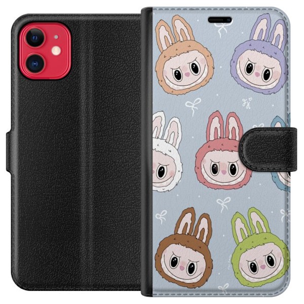 Apple iPhone 11 Wallet Case Pastel Labubu Lommeboketui