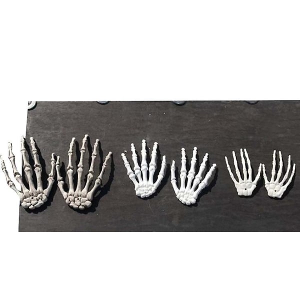 Ett par Halloween Realistiska Livsstora Skeletthänder Plast Falsk Människohand 10*15.5cm