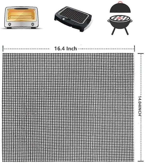 [LCS] Teflon Grillmatte, 4 stk. Non-Stick BBQ Grillnett Teflon Grillplater for Grilling og Baking 36x42cm