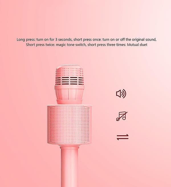 [LCS] Ktv Duettfunksjon Mikrofon Integrert Trådløs Bluetooth Mikrofon pink
