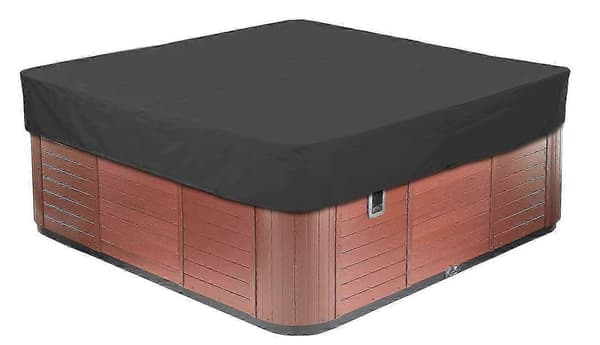Poolovertræk til firkantede spabade, 210D Oxford støvtæt 231x231x30cm sort