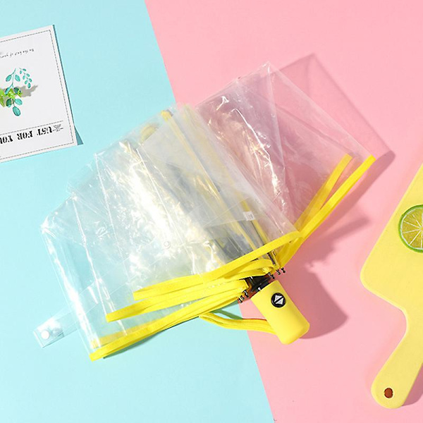 Blomsterprint Paraply Foldbar Paraply Rejseparaply Vindtæt Paraply Cover Foldbar Let Yellow Automatic