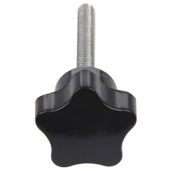 6 stk M6 x 50 mm låsende stjerneformet plasthode med utvendig gjengeknapp Silver Black