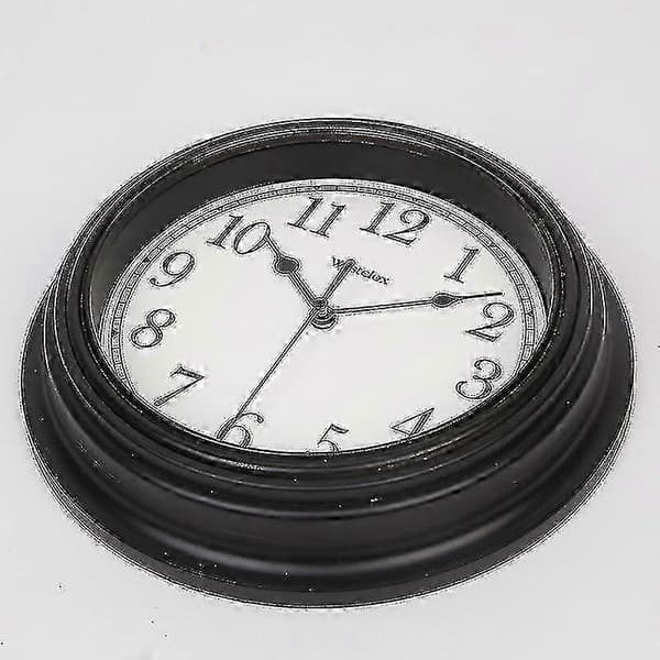 Tyst Väggklocka Kök 9 Tum Retro Icke-tickande Dekorativ Sovrum Kontor Väggklocka Black