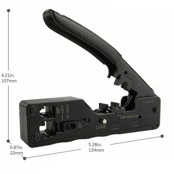 Nätverks Telecom Krympverktyg För Rj45 Rj11 Rj12 Cat7 Cat6/6a Cat5/5e 6pin 8pin