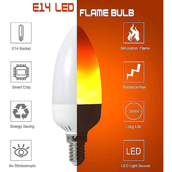 Set med 4 LED-lampor e14 2 W 25 lm 28x2835 smd ac 85-265 v för hem