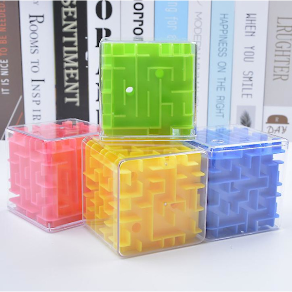 3D Labyrint Magisk Speed Cube, Transparent Sexsidig Pussel, Rullande Bollspel yellow
