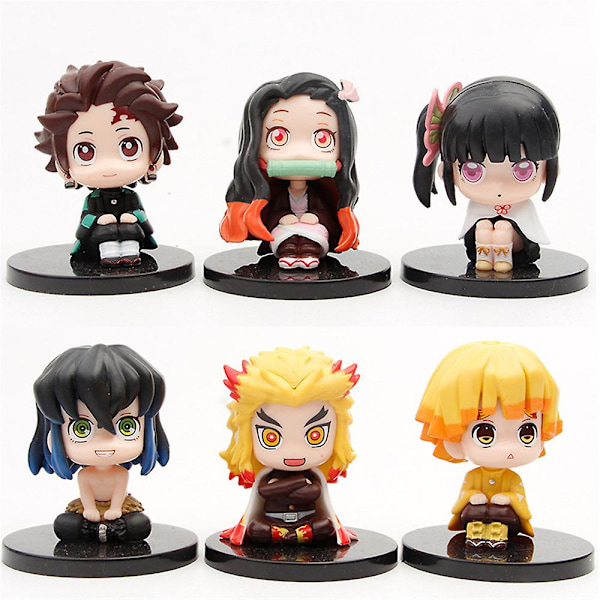 stk. Demon Slayer Action Figur Anime Siddende Figurer Tanjiro Nezuko Figurin Rengoku Legetøj Boligindretning Gaver til Jul Fødselsdag