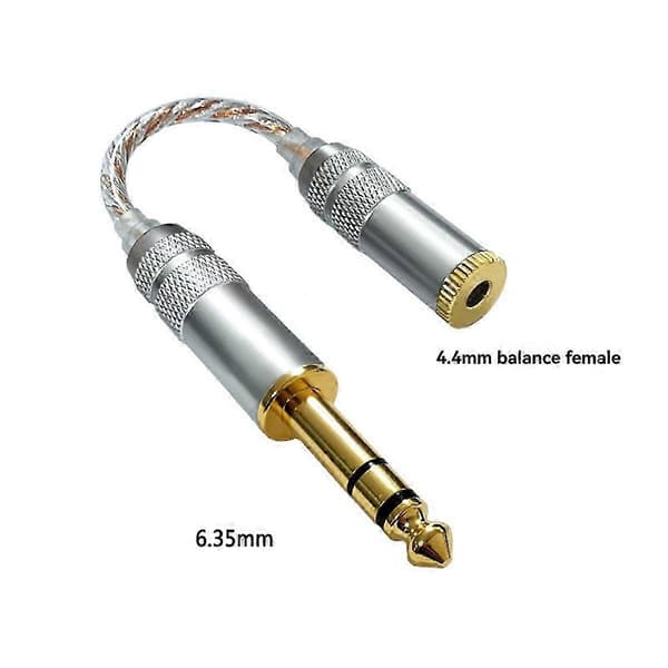 Lydadapterkabel 4,4 mm hunn til 6,35 mm hann til hunn HIFI-dekoding Lyd Stereo HiFi Balanse Co