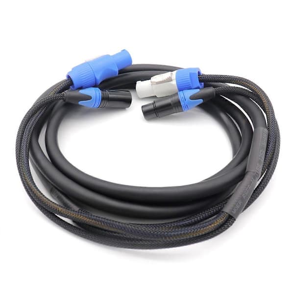 [LCS]Højkvalitets Powercon 3-bens XLR Combo Kabel 5m DMX512 Power Con Kabel 5m