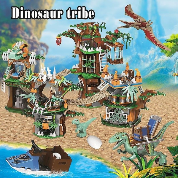 1000 st Jurassic World Dinosaur Tree House byggstenar