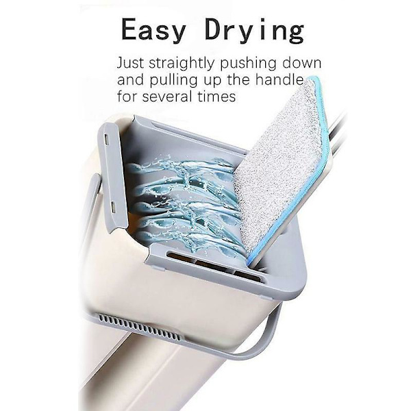 Dust Wizard Moppi Puhdistustyökalusarja 360 astetta pyörivä laatta marmorilattia yhteensopiva koti keittiön kanssa 2pcs Mop Cloth