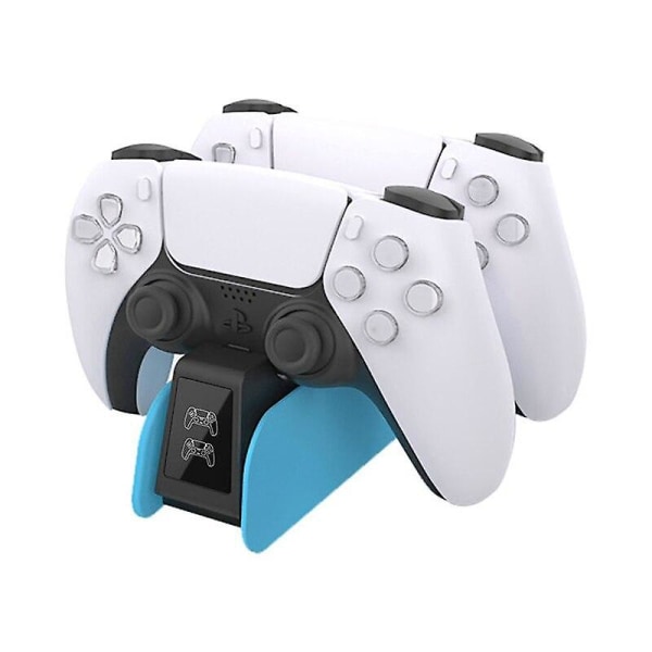Data Frog dubbelladdare för PS5 trådlös handkontroll, laddstation, dockningsstation för Sony Playstation 5 joystick gamepad Blue