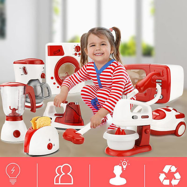Mini Hushåll Låtsaslek Kök Barnleksaker Dammsugare Spis Pedagogiska Leksaker Set Kettle