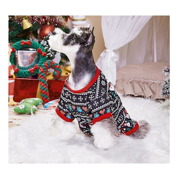 [LCS] Hund Kat Juleprintet Pull-over Kæledyrstøj Til Hvalp SANTA M