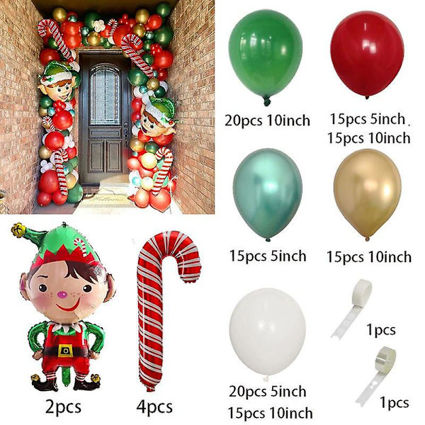 118 kpl Ilmapallokaari Seppele Sarja Joulupukki Ilmapallot Yhteensopiva Christin kanssa Christmas arch