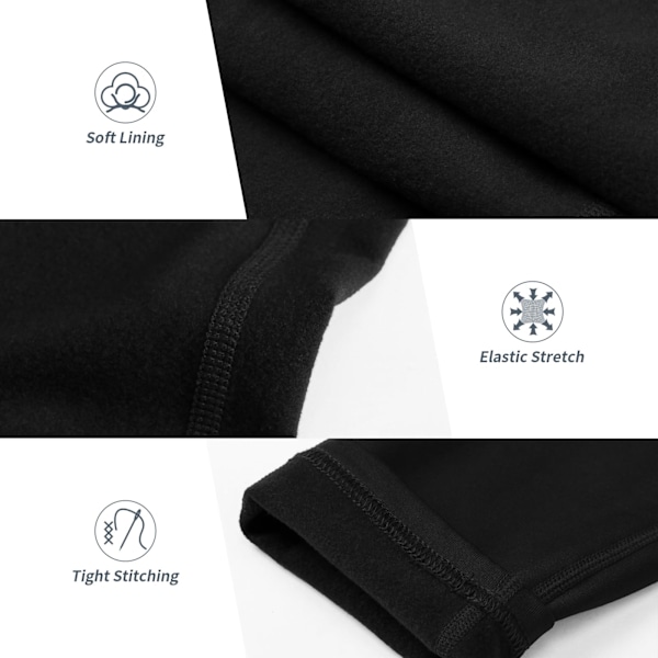 Fleecefodrade Varma Leggings för Kvinnor, Mjuka Elastiska Vinterleggings för Gym, Hög Midja, Magkontroll, Yogabyxor med Fickor, Storlek L L