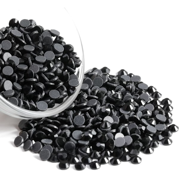 6000 st Svarta Hotfix Rhinestones för Hantverk, SS10, 2.7-2.9 mm Svart SS10 Black