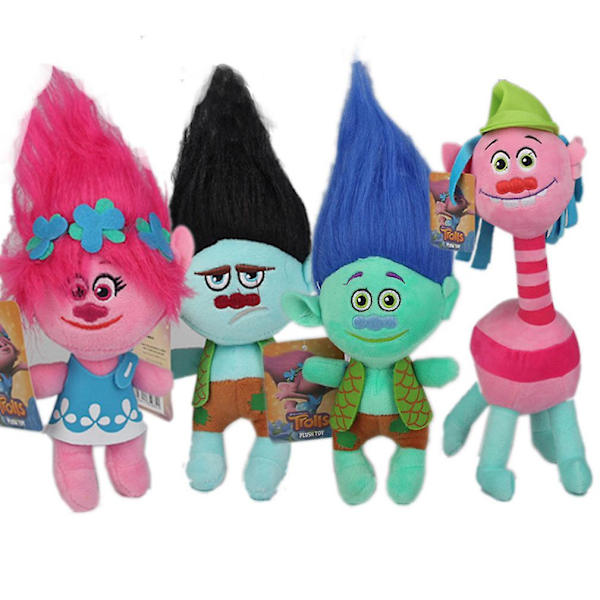 4 st 23cm Film Trolls Fyllda Mjuka Plyschleksaker