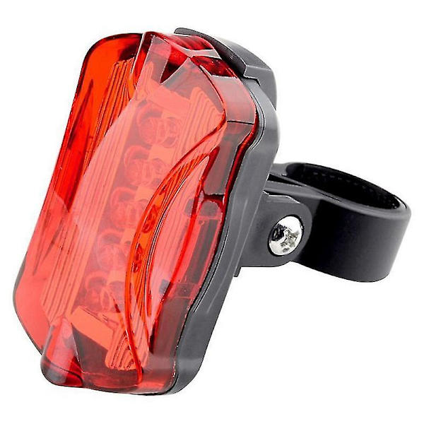 Multifunktionel 5 LED Lampe Cykel Forlygte Baglygte Vandtæt Sikkerhedslygte Sæt Black