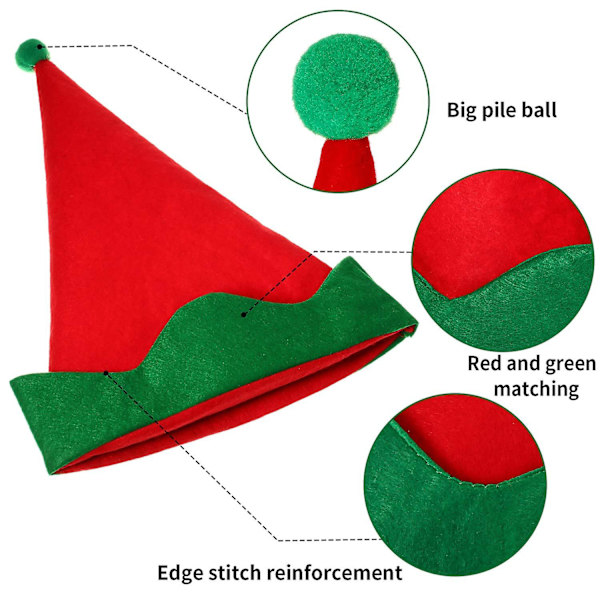 Paket med 4 Röda Filt Tomtehattar Jul Tomte Tomtehattar Julhelg Party Kläder Gåvor Tonårsaccessoarer