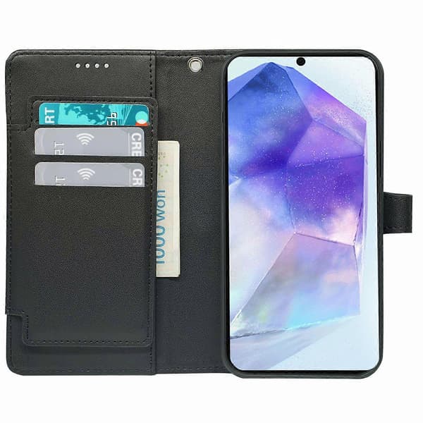 Kompatibelt med iPhone 16e-fodral med 9 kortfack PU-läderstativ mobilskal - Grön Multicolor Black