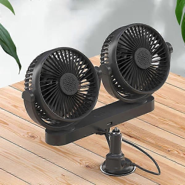 [LCS] Bilkøleventilator 360 grader drejelig, 3 hastigheder 12V 24V elektrisk bilkøleventilator_ynak2
