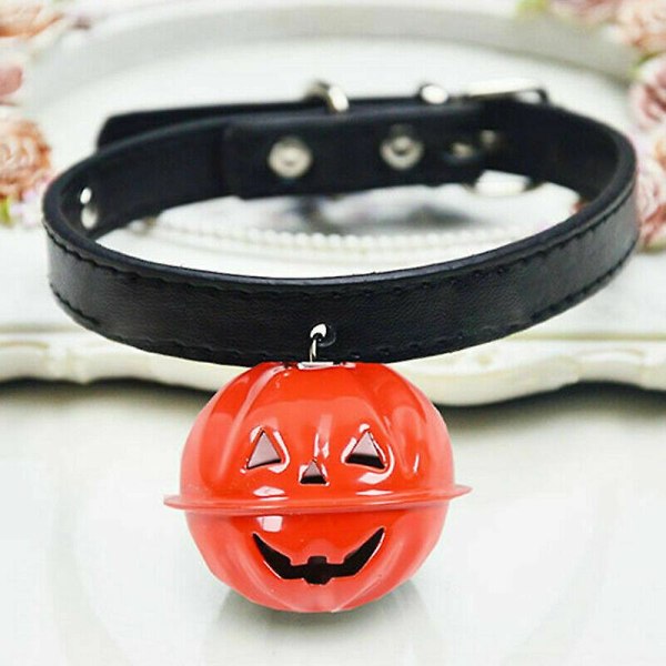 Pumpa Bell Dekor Djurhalsband Halloween Hund Katt Universal M