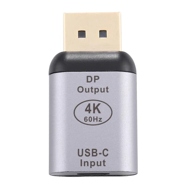 Type-C / USB-C naaras-Big DP uros alumiiniseosadapteri (hopea) Silver