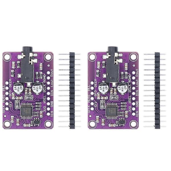 2 STK DAC-modul MCU-1334 UDA1334A I2S DAC Audio Stereo Dekodermodulbrett for Arduino 3.3V - 5V Purple