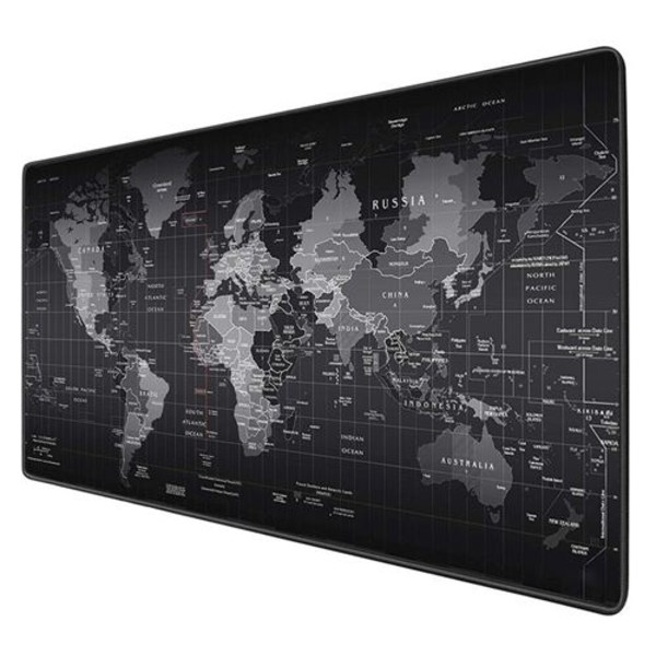 Stor World Map Gaming Musmatta (300 x 600 mm) svart, kostym