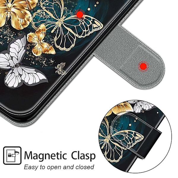 Fodral Oppo A54 5g/a74 5g Flip Mönster Magnetisk Etui - Guld