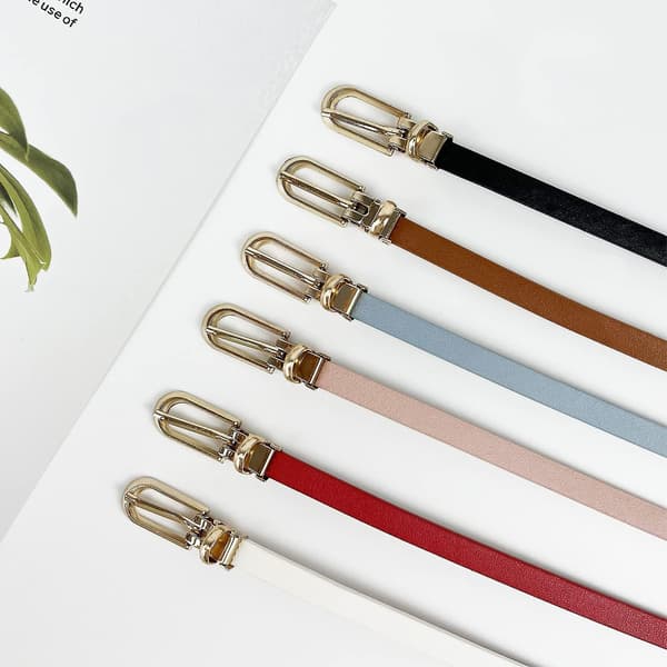 [LCS] Bälte för kvinnor Mode justerbart klänningstillbehör Slim Belt 6 st