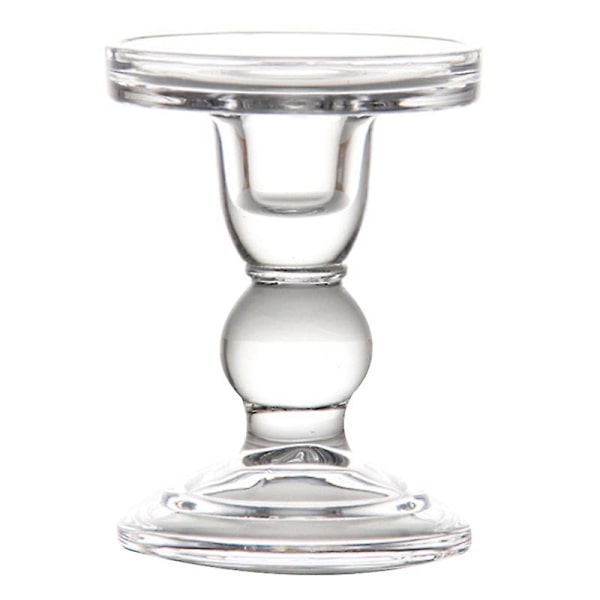 Hög Ljusstake Transparent Glas Ljushållare Perfekt Dekoration Ljusstakar M