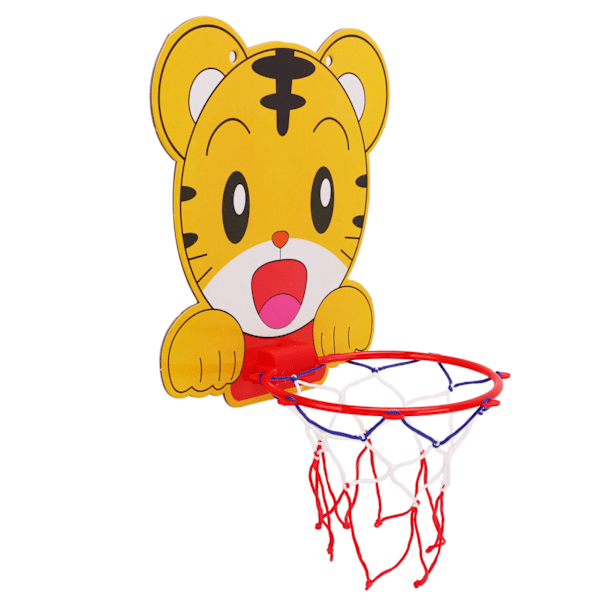 Hängande Basketkorg Mini Plast med Basketnät Boll för Inomhus Utomhus Leksak Sportspel Tiger