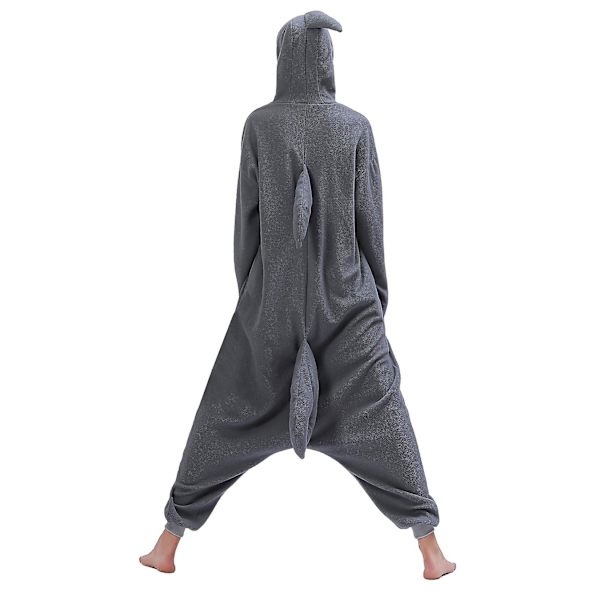 Reedca Totoro Aikuisten Onesie Halloween Cosplay Asut Anime Pyjamat Yhteensopiva Naisten Ja Tyttöjen Kanssa, napitus Grey Shark XL