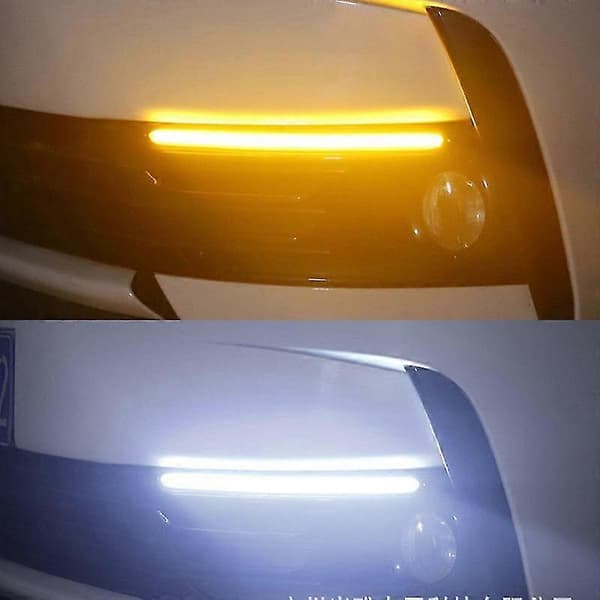 [LCS]2 stk. nyeste LED DRL kørelys til bil Auto Flowing blinklys guide strip forlygte styling tilbehør 12V 2X15.5CM