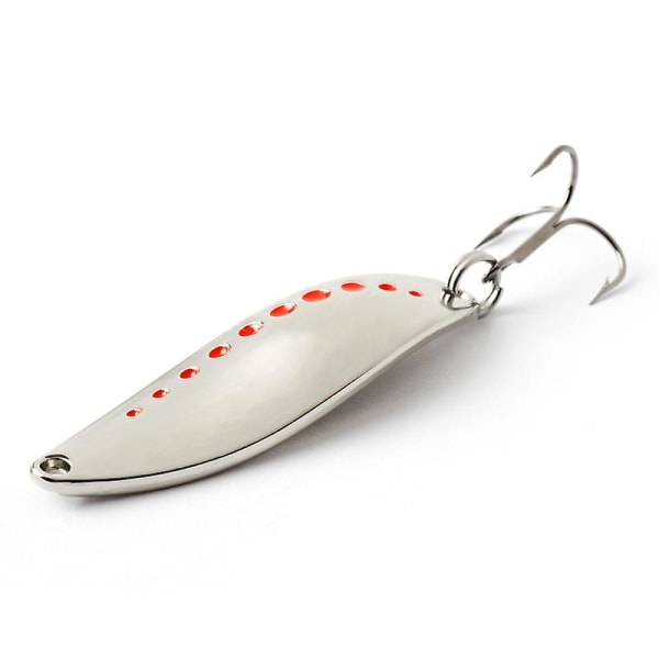 5 st Fiskedrag Hårda beten Metall Leech Form Paljetter 3 Krok Minnow Trout Fiske Lures Bass Fresh Gold