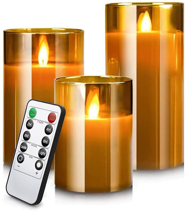 [LCS] Led Flameless Candle With Timer Remote Control gold