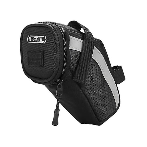 Cykeltaske til sadel, bærbar cykelopbevaring Cykelsadel Bag Cykelsadel Bagværktøj Black