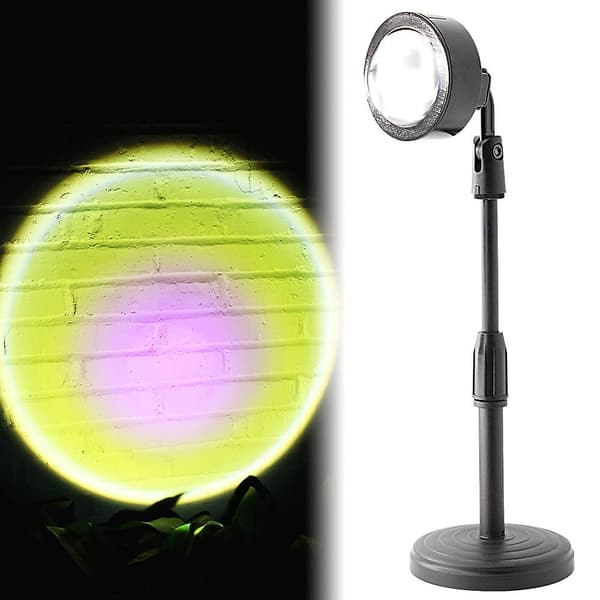[LCS]Special Sunset Projection Led Light Rainbow Floor Lamp Night Light Kompatibel med vardagsrum sovrum Romantisk Sunset