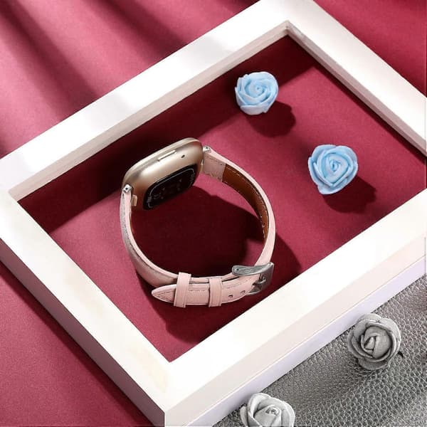 Til Fitbit Versa 4/Fitbit Sense 2 Urrem Ægte Koskind Læder Armbånd Multicolor Style C