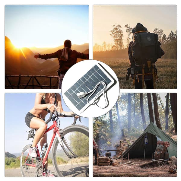 [LCS]5W 5V Lite solcellepanel med USB DIY monokrystallinsk silisium solcelle vanntett camping bærbart strøm solcellepanel for strømbank mobiltelefon 2W