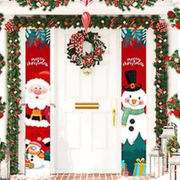 Glædelig Jul Banner Jule Veranda Skilt Hængende Julepynt Indendørs Udendørs Væg Bannere B